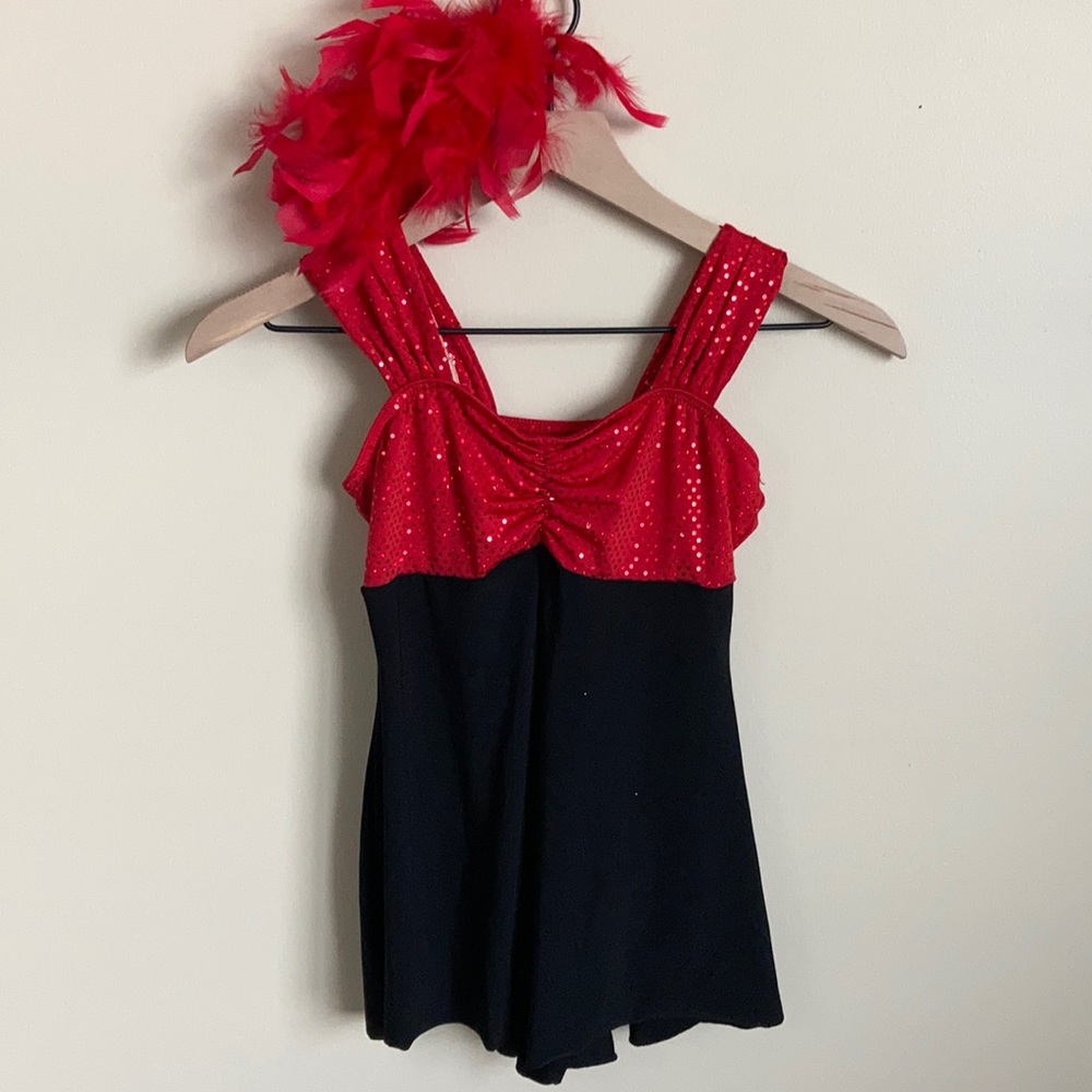 Red/Black Jazz Dance Costume size MC